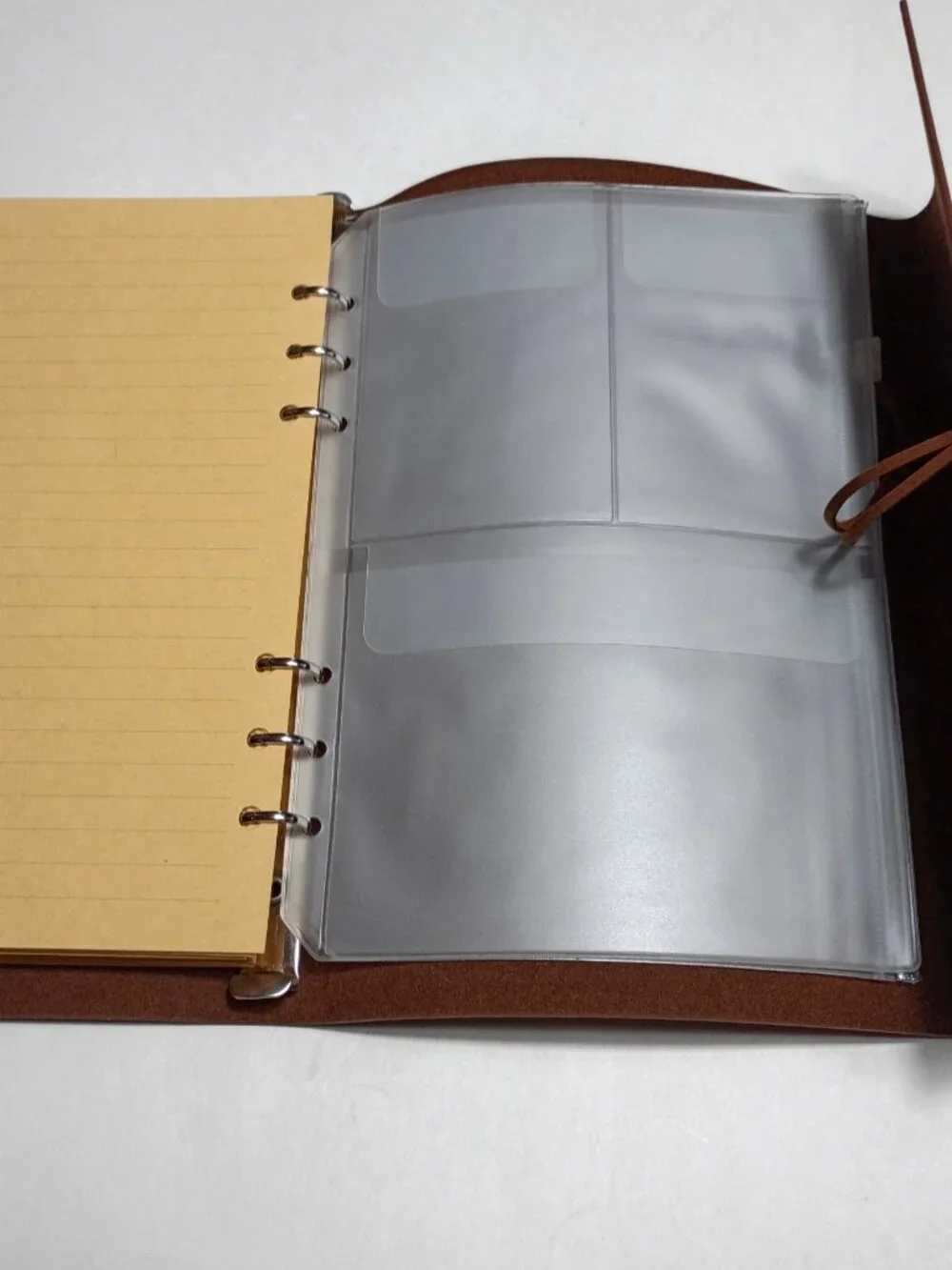 Brown Faux Leather Vintage-Style Refillable Binder Journal Metal Butterfly Charm